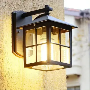 Lampu Taman Jalan tenaga surya, lampu dinding LED tahan air luar ruangan untuk halaman lanskap, lampu dinding