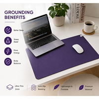 Tapis de mise à la terre ultra-fin 1 mm haute résistance violet, coussin conducteur antistatique, conception anti-plis pour utilisation sur bureau et sol