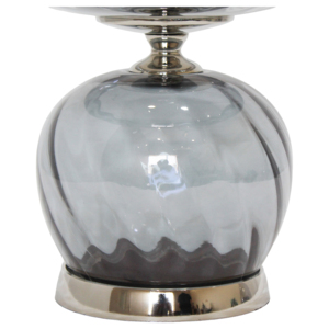 Vaso in vetro testurizzato con accenti metallici per l'arredamento del soggiorno, vaso moderno per fiori da tavolo per la casa - Product Image 3