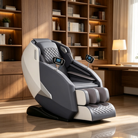 Sillón de Masaje Robótico 3D de Cuero PU Duradero con Gravedad Cero, Masaje por Presión de Aire, Control por Voz Inteligente y USB para el Cuerpo