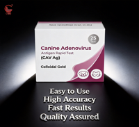 Kit de test rapide de l'antigène du virus adénoïde canin (VAC) pour la toux de chenil, l'hépatite infectieuse et les maladies respiratoires chez le chien - Carte de dépistage vétérinaire