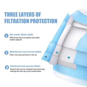 قناع وجه مريح صديق للبشرة للاستعمال مرة واحدة من 3 طبقات من القماش غير المنسوج قناع تنفس مضاد للغبار والبكتيريا مع حماية لمرشح - Product Image 3