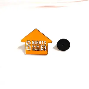 YANGLE House Shaped Custom Enamel Label Pins Brooches Nights on the Street Hard Soft Enamel Plated Gold Pin Badge