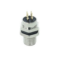 Conector Hembra de Latón Chapado en Oro de 4 Pines, Resistente al Agua IP67, M8A-M08-BQ, Montaje Trasero en PCB, para Sensor Automotriz