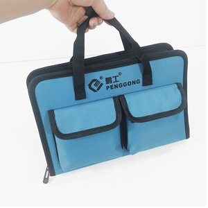 Portable <b>Tool</b> <b>Bag</b> Handheld Zipper Closure Oxford Cloth Top Handle Blue Color 095 099 - Product Image 2