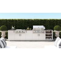 Meubles personnalisés, cuisine extérieure modulaire de style toscan, îlot de cuisine blanc