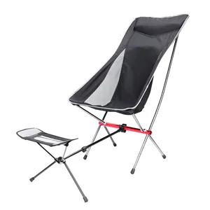 HOT Selling and Cheap Price Foldable Fishing Chair High Back Camping Moon Chair With Foot-rest