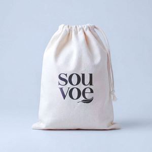 Custom Logo Printed 100% Cotton <b>Pouch</b> Jewelry Packaging Bag Organic Cotton Muslin <b>Drawstring</b> Gift Bag - Product Image 1