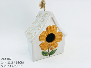 Casetta per Uccelli in Ceramica a Forma di Girasole da Appendere, Nido per Uccelli Selvatici da Esterno Personalizzabile - Product Image 3