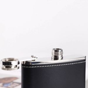Wholesale Stainless Steel 6 7 8 Oz Whiskey Liquor Hip Flask with Leather <b>Wrapped</b> - Product Image 4