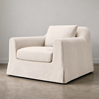Fauteuil d'appoint moderne en tissu recouvert de tissu, fauteuil inclinable simple rembourré pour salon