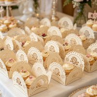 Envoltorios de Papel para Dulces, Trufas de Chocolate y Mini Postres con Diseño de Rosa Cortada con Láser para Decoraciones de Bodas y Fiestas