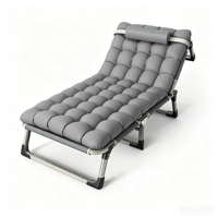 Lit simple pliable et réglable en métal, lit de camping portable pour adultes, chaise longue pour la maison, le bureau et l'appartement
