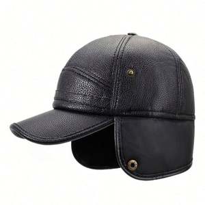 Nouvelle Arrivée 2025 – Casquette de Baseball en Cuir PU Coupe-Vent avec Protection Auriculaire pour Hommes – Chapeau de Sport Chaud et Doux pour l'Extérieur - Product Image 1