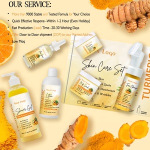 Ensemble de soins de la peau au curcuma avec nettoyant <span class=keywords><strong>visage</strong></span> au curcuma, sérum <span class=keywords><strong>visage</strong></span> et crème <span class=keywords><strong>visage</strong></span>, kits de soins du <span class=keywords><strong>visage</strong></span>, routine de soins de la peau pour femmes et hommes - Product Image 2