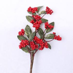 Pabrik SHUANGYUAN Grosir Cabang Buah Merah Buatan Dekorasi Rumah dan Pesta - Product Image 3