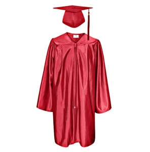 Chapeau <span class=keywords><strong>de</strong></span> remise <span class=keywords><strong>de</strong></span> diplôme rouge pour la maternelle et <span class=keywords><strong>robe</strong></span> brillante pour enfants, riches en couleurs avec pompon, personnalisation acceptable - Product Image 1