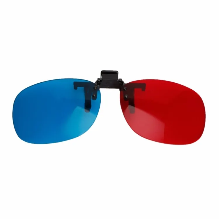 スチールクリップステレオ3D赤と青のメガネ近視と3D映画コンピューターTV専用3Dメガネ