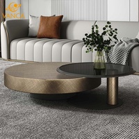 Minimalistischer Luxus-Couchtisch Rund Edelstahl Langlebig Modern Wohnzimmermöbel Italienisch Schlicht Hochwertig