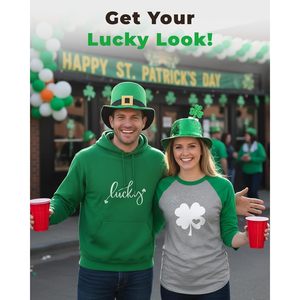 Camisetas Personalizadas para el Día de San Patricio, Cuello en V, Unisex, para Adultos, Estilo Irlandés, Impresión por Transferencia de Calor, 140 g/m² - Product Image 4