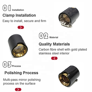 SYPES Carbon Gold Silenciador Punta de escape Tubo de escape Sistema de escape para <span class=keywords><strong>BMW</strong></span> M135i M235i M140i M240i <span class=keywords><strong>M335i</strong></span> M340i M435i M440i - Product Image 3