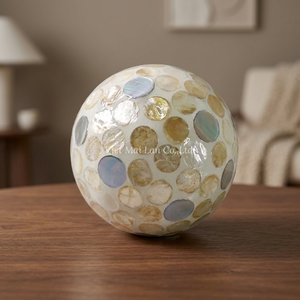 Unique Bamboo Core Mother of Pearl <b>Easter</b> Ball Decorative Item Handmade Elegant Spring Gift for Adults From Vietnam - Product Image 3