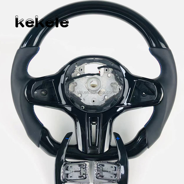 A Sporty Style Pure Black Carbon Fiber Steering Wheel for BMW Series G22 G42 G29 G20 M340i 2018 G21 G23 G26 2019 -2024