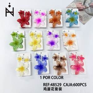 Fermagli per capelli a forma di fiore T, 6 cm, in plastica, stile dolce, casual da donna, alta qualità, colori assortiti, confezione in cartone - Product Image 3