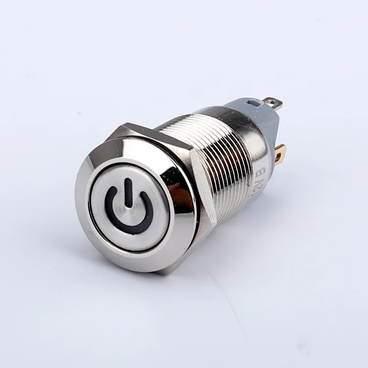 High Reliability flat Metal Push Button Switch High Current, Metal Led Power Push Button Switch for New energy electric vehicle