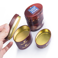 Emballage de boîtes en métal d'usine Petite boîte à bonbons à thé empilable multicouche personnalisée pour grains de café Boîtes ovales en boîtes de chocolat avec couvercle