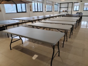 HONGQIAO 118CM 4FT bianco HDPE panca Park campeggio panca sgabello piccolo pieghevole a metà campeggiatori panca all'aperto - Product Image 5