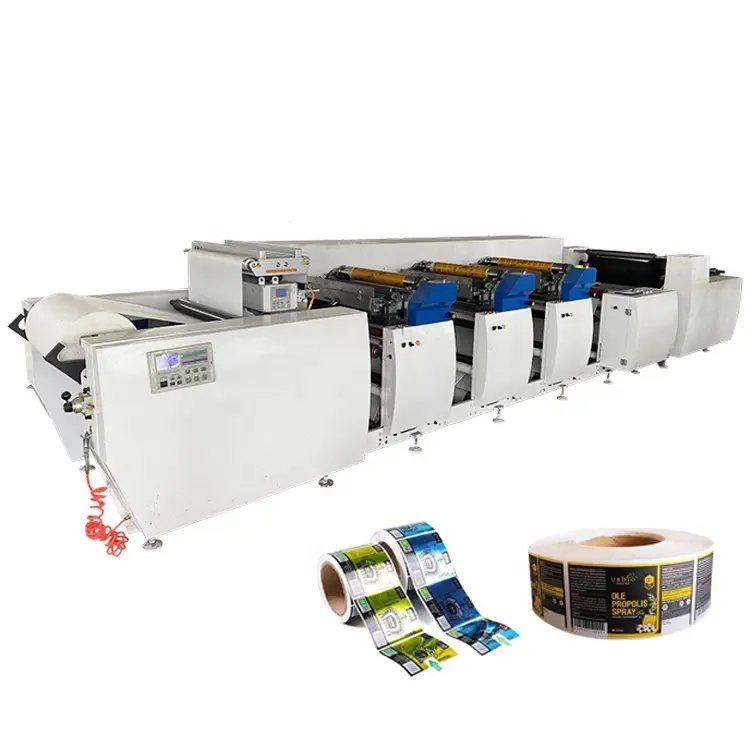 High quality petal type 2 colour narrow web adhesive sticker label flexo printing press machine