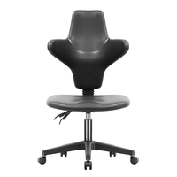 Tabouret médical moderne réglable avec siège selle pivotant en mousse PU moulée, repose-pieds et dossier pour la maison, le bureau et l'école