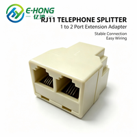 Répartiteur téléphonique E-HONG RJ11 1 entrée 2 sorties 6P4C, adaptateur de ligne téléphonique avec contacts plaqués or, Plug-and-Play pour téléphone et télécopieur