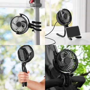 Rohs 4 In 1 Hangende Handheld Verstelbare 5V Usb Oplaadbare Draadloze Luchtkoeling Draagbare Ventilator Elektrische Dc Tafel Flex Smart Fan