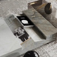Table basse pivotante en marbre et verre de style moderne du milieu du siècle, meubles de luxe pour salon, utilisation intérieure et extérieure