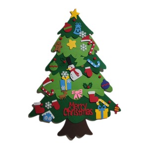 Árbol de Navidad de Fieltro Desmontable con Luces LED, Decoración Navideña Suave de Tela No Tejida para Colgar en la Pared, Ideal para Guarderías y Fiestas - Product Image 4