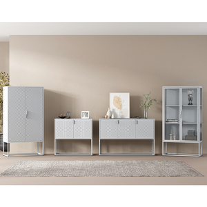 <span class=keywords><strong>Buffet</strong></span> en acier pour salon, armoire de rangement de cuisine avec 2 portes, meuble bar à café en métal pour salon - Product Image 5
