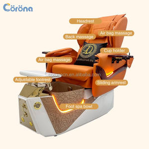 Nuevo Conjunto de Silla de Pedicura y Manicura de Lujo con Respaldo Ajustable, Reclinable Eléctrico Magnético y Spa para Pies con Masaje - Product Image 2