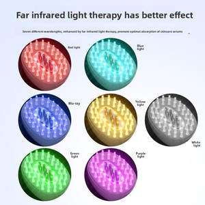 7-kleuren lichttherapie hoofdmassageborstel elektrische vibrerende rollerbal serum applicator draagbare haargroeiverzorging - Product Image 4