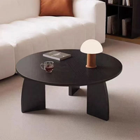 Table basse moderne Rosegia à double niveau avec panneaux latéraux incurvés en forme de D, rangement pliable, pour salon, appartement, studio, 3 ans de garantie