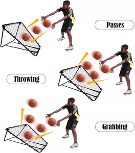 Rete da allenamento pieghevole per passaggi, rete rimbalzante regolabile per basket con sacchi di sabbia per stabilità - Product Image 6