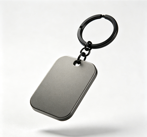 Porte-clés en métal personnalisé, étiquette gravée, pendentif plaque nominative, idéal pour cadeau promotionnel - Product Image 1