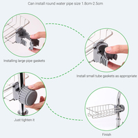 Porte-éponge de cuisine robuste en acier inoxydable Jutye Caddy pour évier Support de rangement pour robinet de cuisine