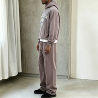 Ensemble survêtement personnalisé en molleton bouclette léger avec strass, coupe oversize, pour l'hiver, marque privée, style streetwear