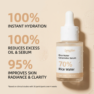 Essence de <span class=keywords><strong>riz</strong></span> coréen à la céramide et à l'acide hyaluronique - Peau de verre éclatante, hydratante pour les peaux sèches et ternes, sans parfum et non comédogène - Product Image 1