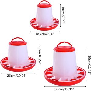 Nouvelle mangeoire automatique pour poulets en plastique rouge et blanc, mangeoire multi-capacité pour les élevages avicoles - Product Image 2