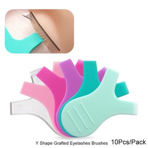 Lot de 10 brosses en silicone en forme de Y pour rehaussement de cils, outils de pose d'extensions de cils, fournitures de greffe de cils en gros - Product Image 4