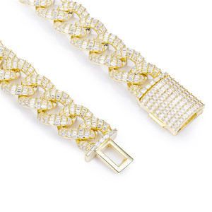 สร้อยคิวบันเงินแท้ 925 ขนาด 20 นิ้ว ประดับเพชรคิวบิกเซอร์โคเนียแบบสองแถว - Product Image 5
