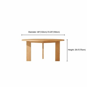 Mesa de Comedor Redonda de Madera de Teca de Grado A, Base de Columna Clásica, Diseño Maestro, para Exteriores, Mesa Circular Atemporal para Reuniones de Lujo - Product Image 2